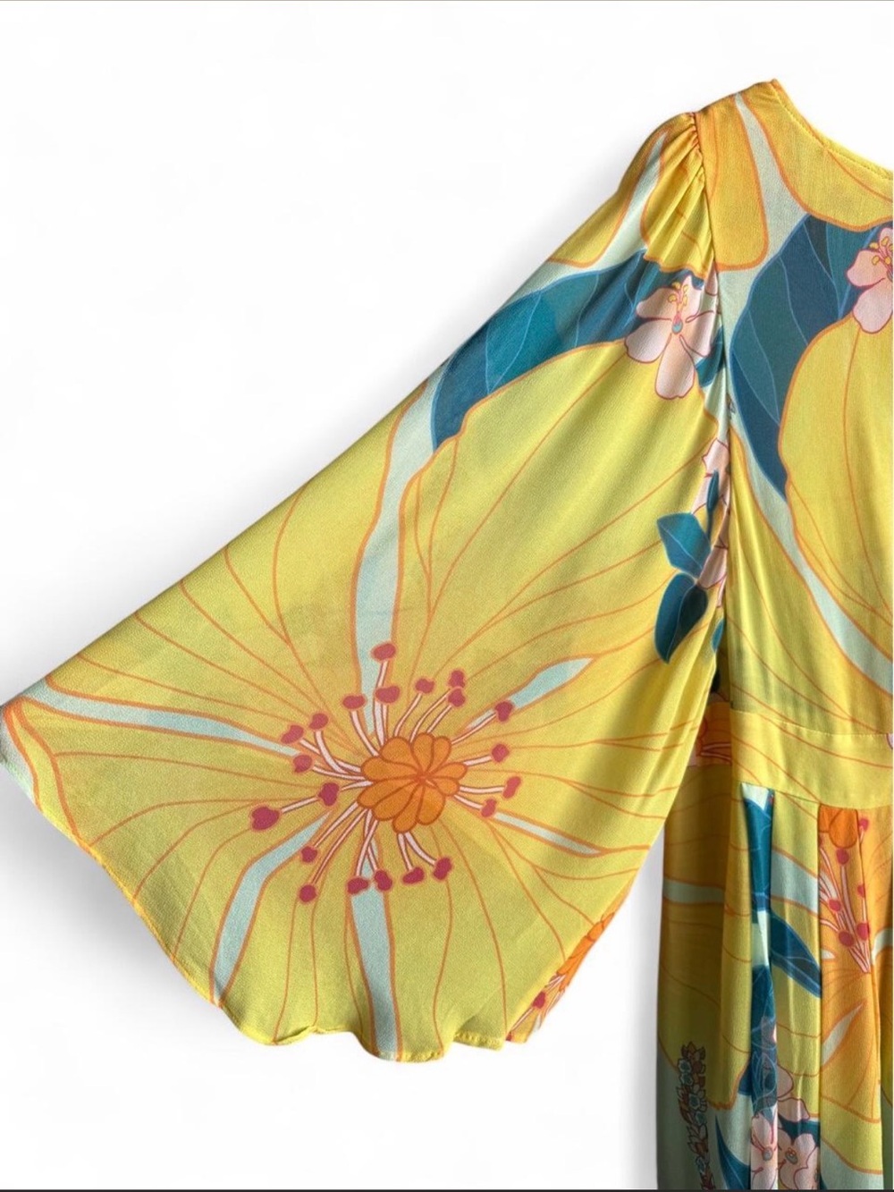 Farm Rio Pietra Yellow Floral Flowy Maxi Dress Size Medium Size M - Picture 6 of 10